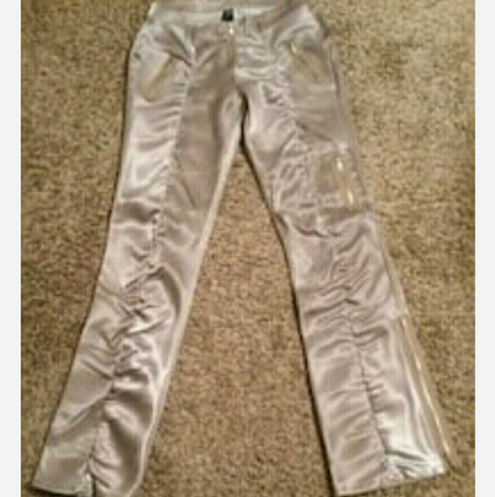 Taupe satin material pants from the Buckle